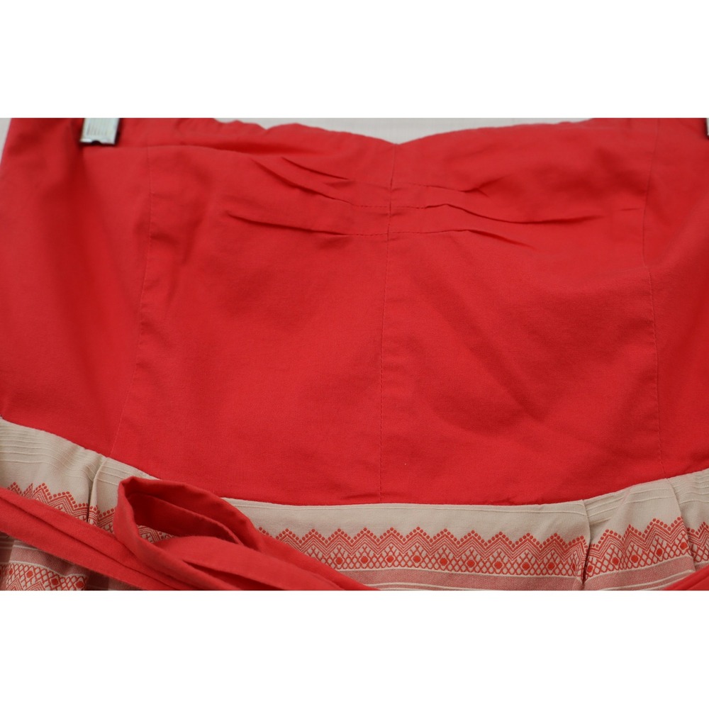 Maeve Anthropologie Strapless Coral Red Embroidered Sun Women Dress Size 8 NWOT - Picture 10 of 12